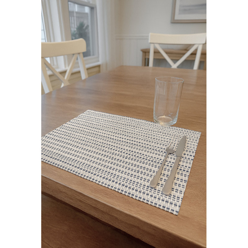 Tropical Teal Compass Line Indoor Outdoor Placemat, Black
