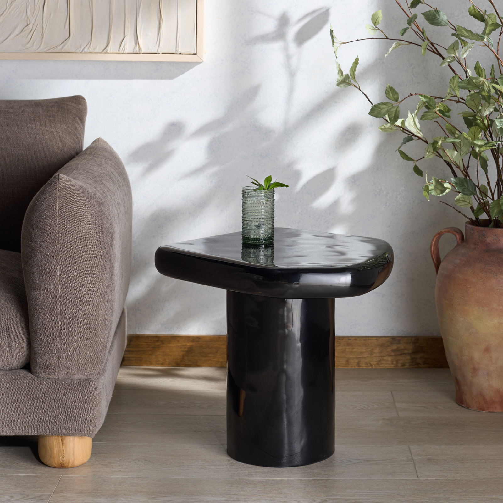 Clarendon Concrete Accent Table, Black