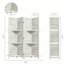 Paravent avec mur d'intimité, structure en bois, conception pliante, trois tablettes pour photos, stores à finition propre, paravent sans assemblage, caractéristique de la structure, rangement de style, pieds surélevés