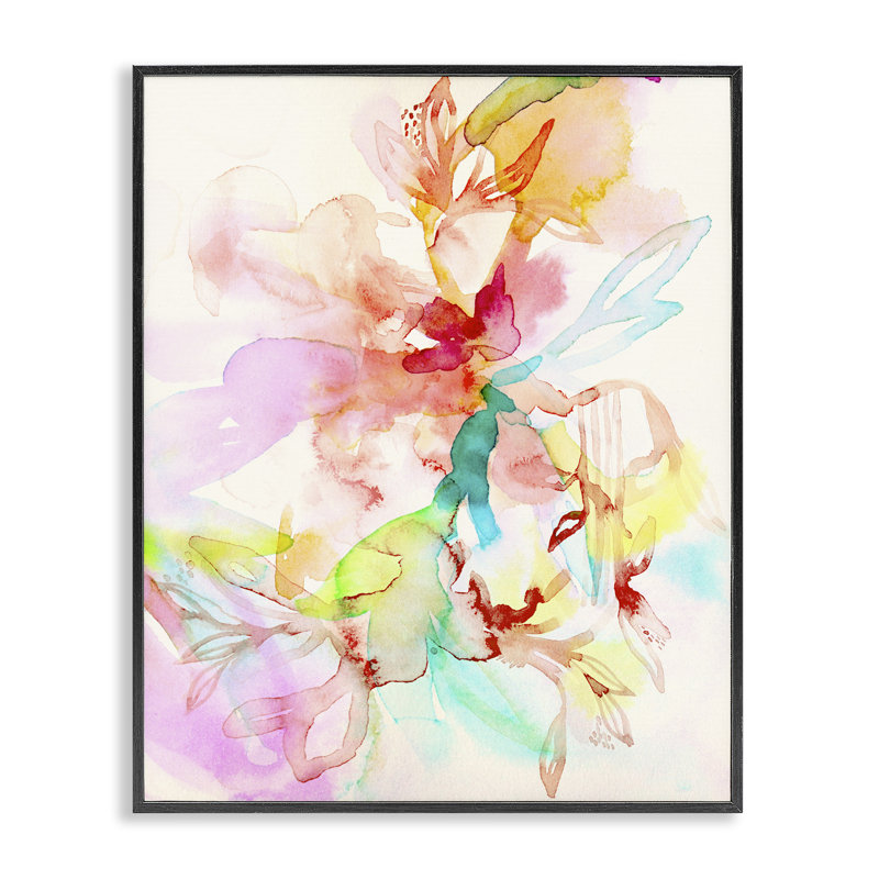 Abstrait aquarelle abstraite, giclée encadrée par Gemma Bardot, H 14 po x l 11 po, Giclée encadrée noir minuit