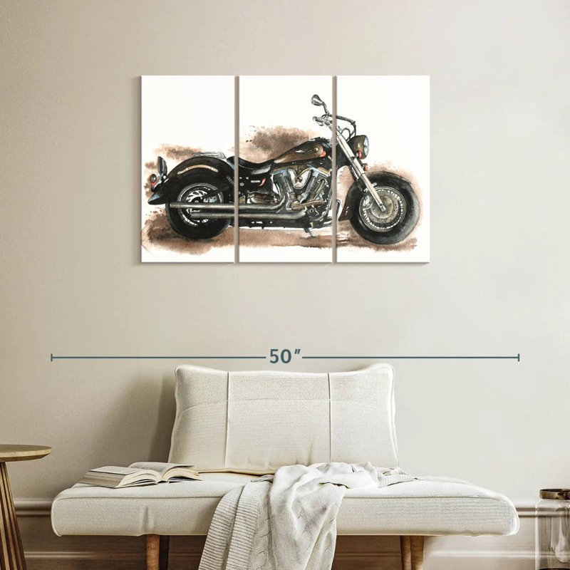 Mehar Custom Chopper Motorcycle, 24" H x 38" W