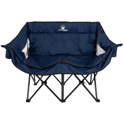 Wakeman Outdoors Double Camping Chair - Foldable Portable Couch with Cupholders and Padded Seats - Two-Person Camp Chair with Carrying Bag by wakeman