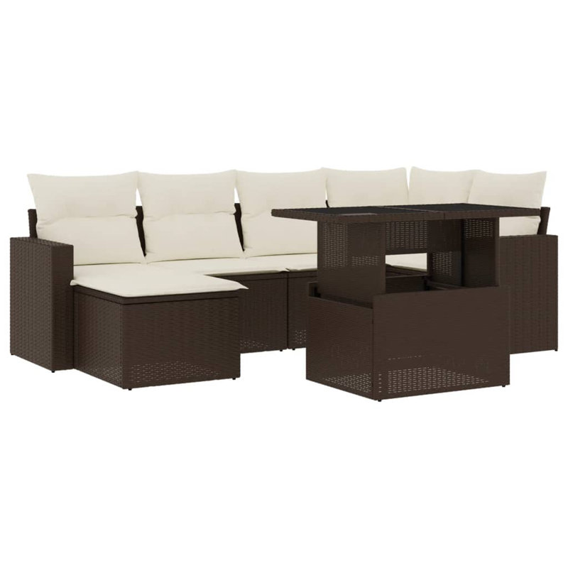 Ensemble de canapé de jardin modulaire en rotin PE 7 pièces Vidaxl