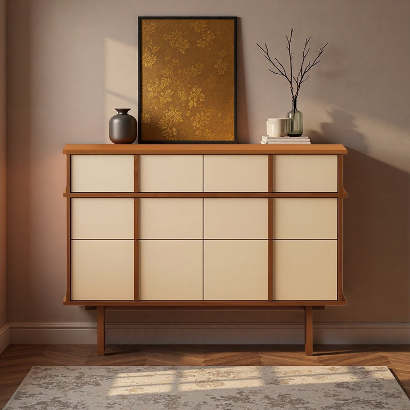 Deeley, Beige/Walnut