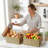 Abercromby Seagrass Basket, 12.6 x 8.7 x 6.7 Inches, Gray Brown with Scallop Edge – Woven Storage Tray for Bathroom Towels, Closet Shelves, or Nursery Toys