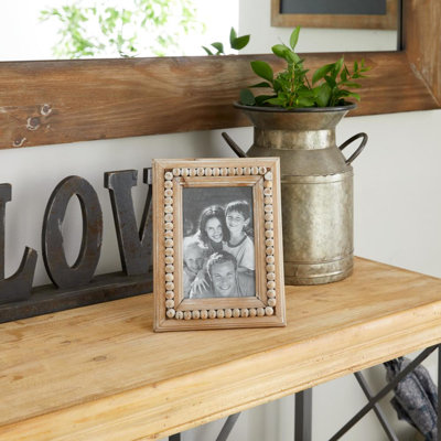 Wood Beaded 1 Slot Photo Frame