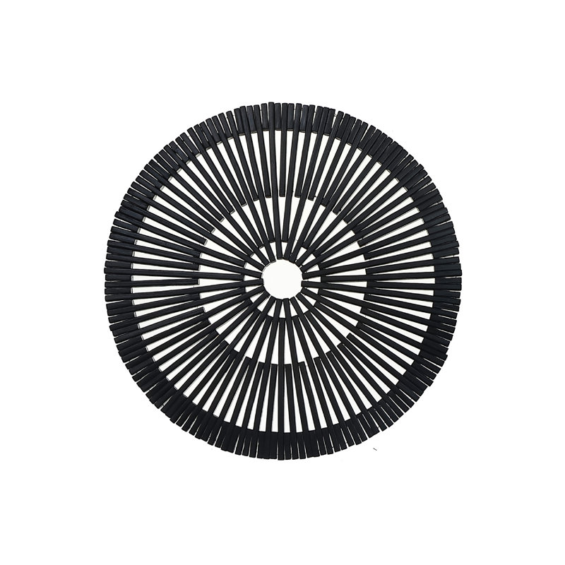 Napperon rond en bambou lourd - ensemble de 6, Noir, noir, noir, noir