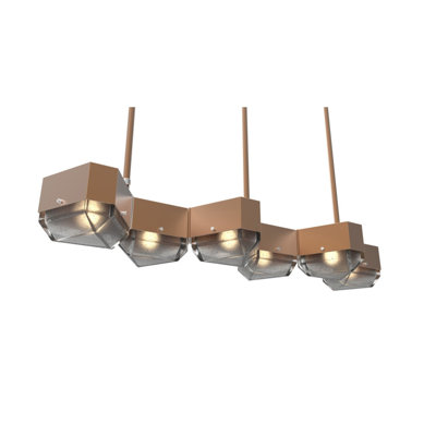 Lustre géométrique en verre coulé à lumière variable à intensité variable de 6 po Devona Vega