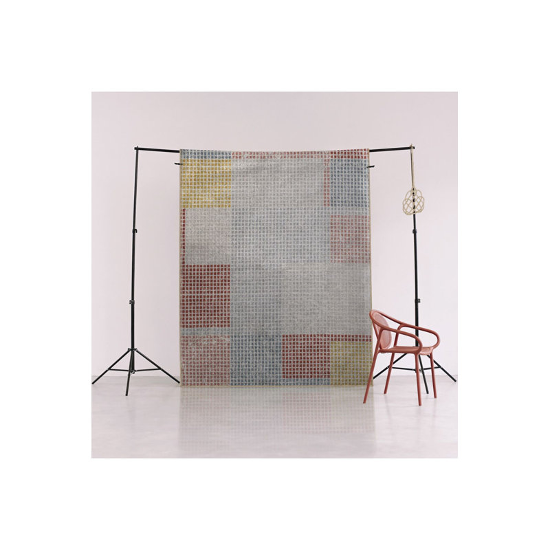 Tapis géométrique abstrait à motif géométrique abstrait, Tapis de couloir 3 pi 3 po x 6 pi 7 po