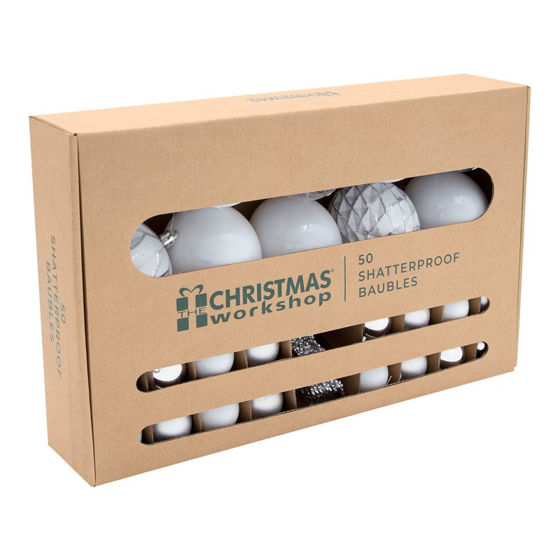 41cm Solid Colour Shatterproof Bauble, White
