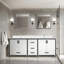 Meuble-lavabo double avec comptoir en quartz blanc-1623503588