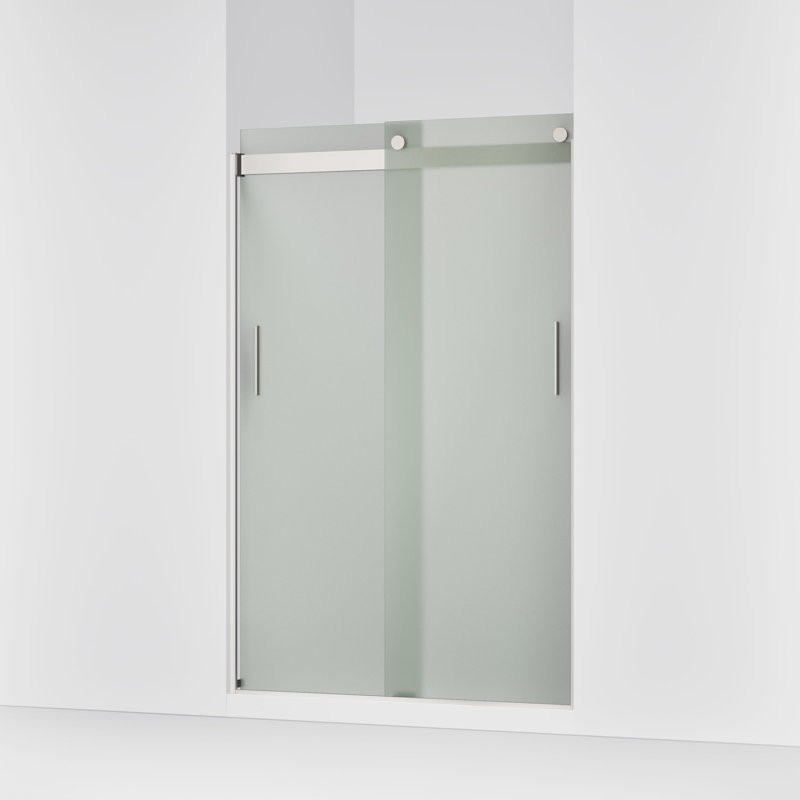 Levity 47.58" x 74" Bypass Shower Door with CleanCoat® Technology, Frosted, Matte Nickel