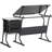 Studio Designs Eclipse Adjustable Drafting Table With Slide-Up Pencil Ledge, Under Desk Storage Shelf, And Included Padded Stool