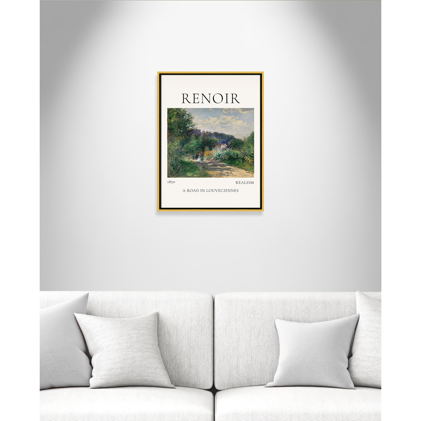 Rocchetto "A Road in Louveciennes" Print, Gold Floater Frame, No, 25.5" H x 19.5" W x 2" D