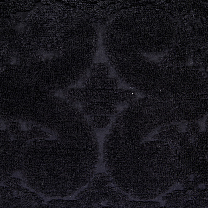 Taie décorative touffetée en chenille 100% coton de la collection Ashton, conception à médaillon, respirante, certifiée OEKO-TEX, lavable à la machine, toutes saisons, 21 po x 27 po, noir