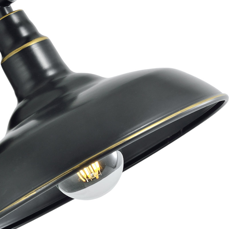 Applique murale à 1 ampoule noire H 8,66 po Ostrowski