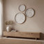 Art mural floral rond en bois sculpté