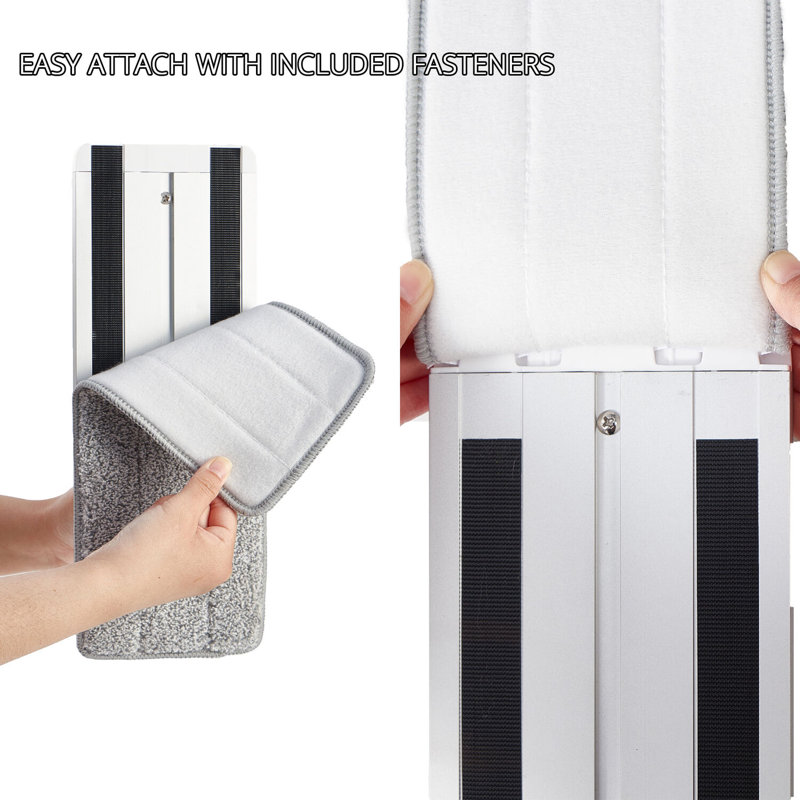 Gray Machine-Washable Spin Mop Pad Replacements, 2-Pack