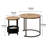 2-Piece Industrial Round Nesting Coffee Tables Set, Space-Saving Stacking Side Tables with Sturdy Metal Frame & Rustic Wood Top, Brown & Black for Living Room, Apartment (Set of 2)-156639443