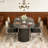 55.11"-70.86" Extendable Dining Table, With Striped Legs For Living Room & Kitchen-487664038