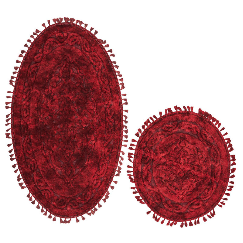 Ensemble de tapis de bain de luxe (2 pièces), 19,7 po x 23,6 po et 23,6 po x 39,4 po | 100% coton, hauteur des poils de 5 mm, dessous antidérapant | Lavable à la machine, ultra-absorbant, parfait pour les salles de bain élégantes