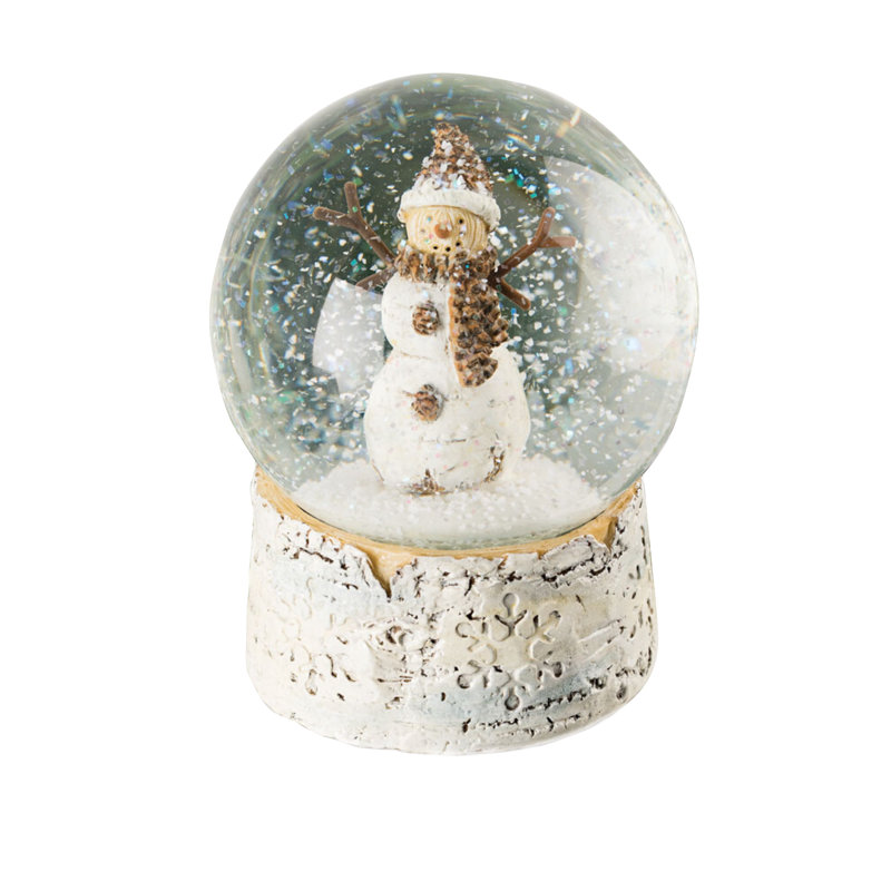 Boule à neige blanche de 5 po avec bonhomme de neige