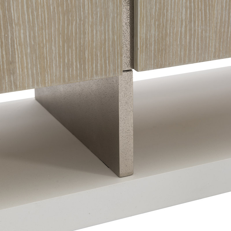 Solaria Transitional 72'' Beige and White Sideboard with Nickel Finish