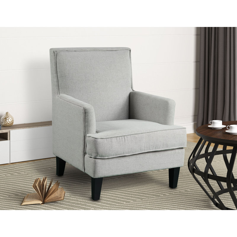 Fauteuil l 30 po Jaycie, Mélange de lin gris clair