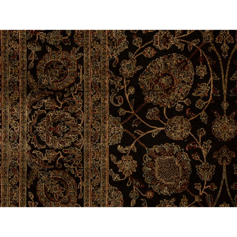 High-Quality Hand-Knotted Black Area Rug