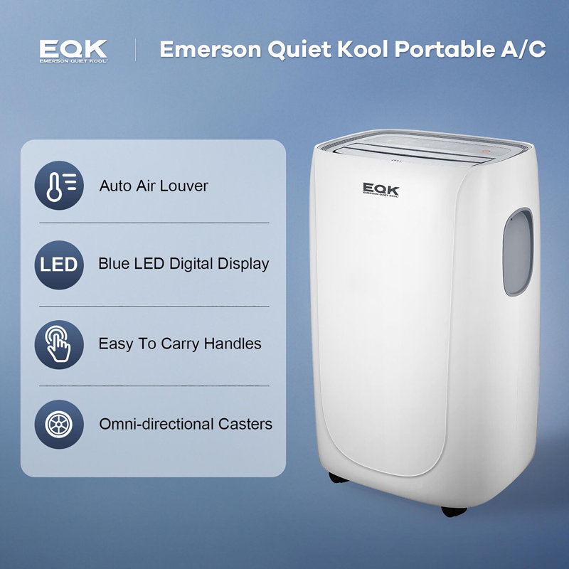 Emerson Quiet Kool 8000 BTU White Portable Air Conditioner with Remote