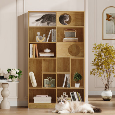 Bibliothèque moderne en bois avec rangement