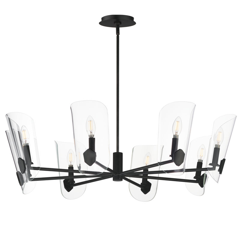Lustre sphérique spoutnik à 8 lumières Maiki, Noir