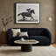Canapé Oliver avec accoudoirs inclinés à dossier rond, chenille noire douce, 88 po-121545396