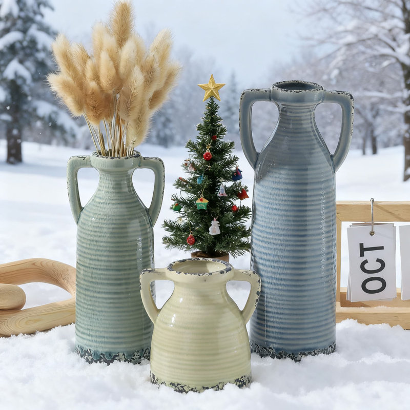 Ensemble de 3 vases en céramique Farmhouse