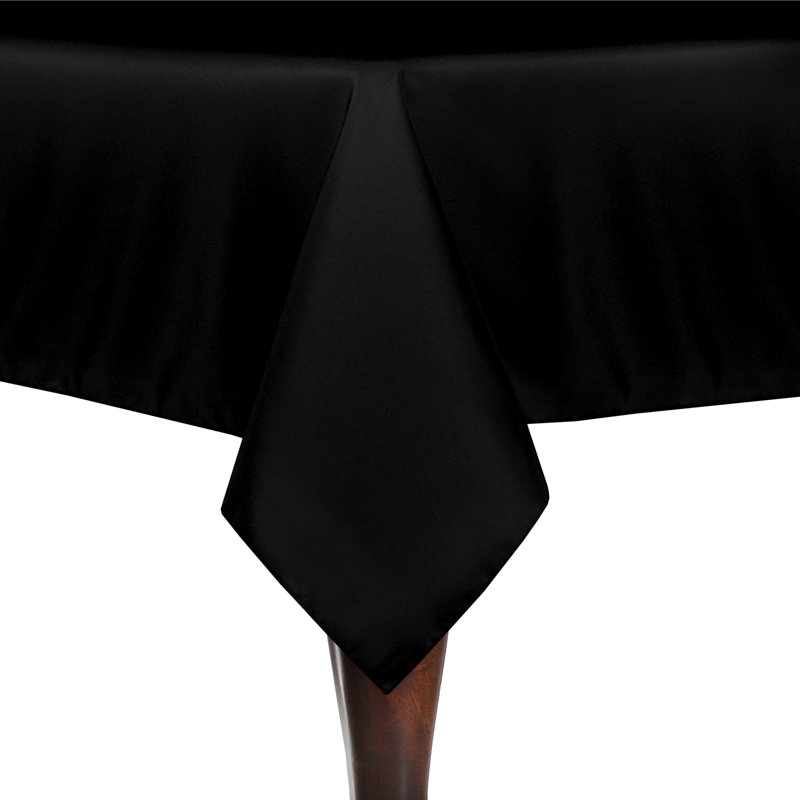 Solid Color Square Tablecloth, 2, 84" x 60", Black