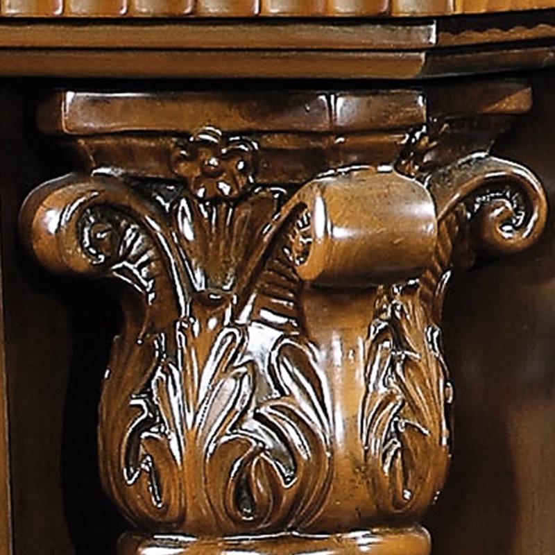 Brown Solid Wood Electric Fireplace