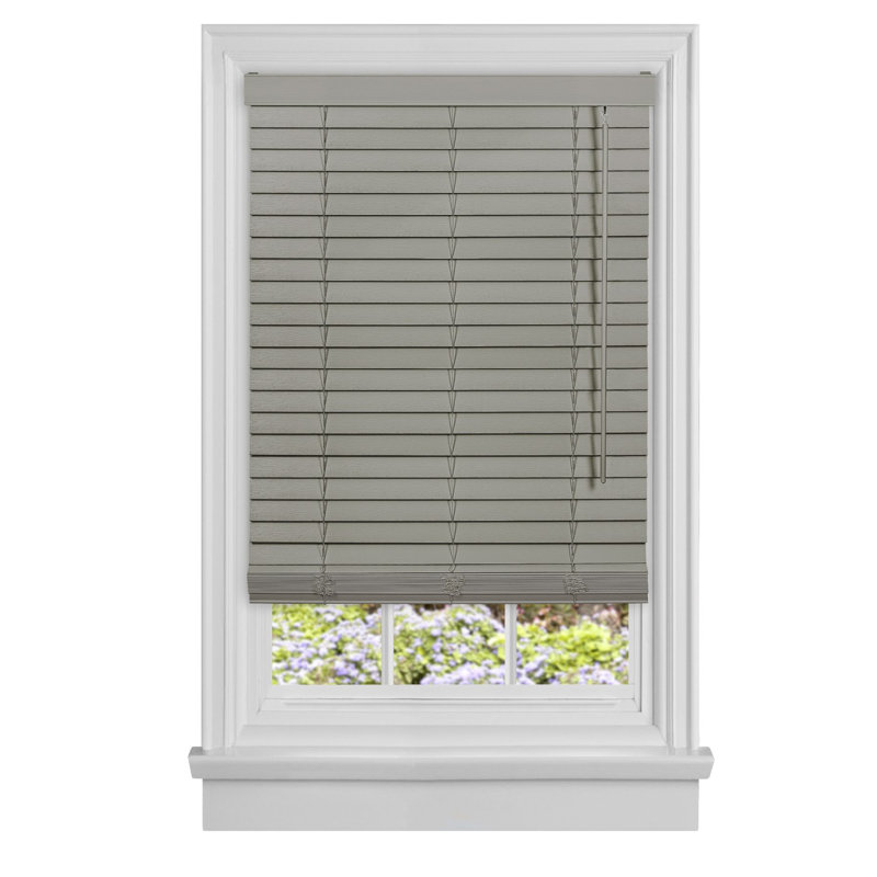 Ponca Cordless Window Blinds Room Darkening Faux Wood Plantation Blinds, 35"W x 64"L, Mahogany