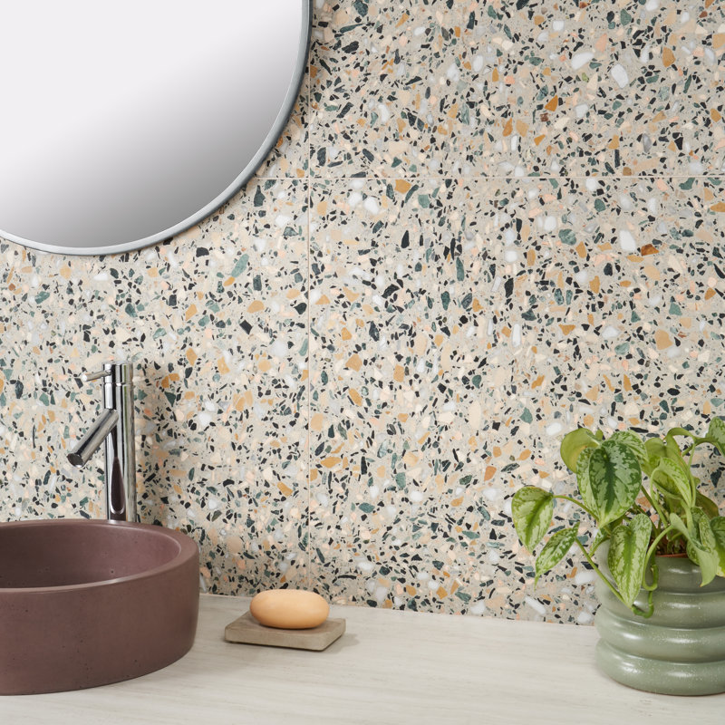 Terrazzo Italy Sacra 24x24 Honed Marble Tile, Cava Terra Beige