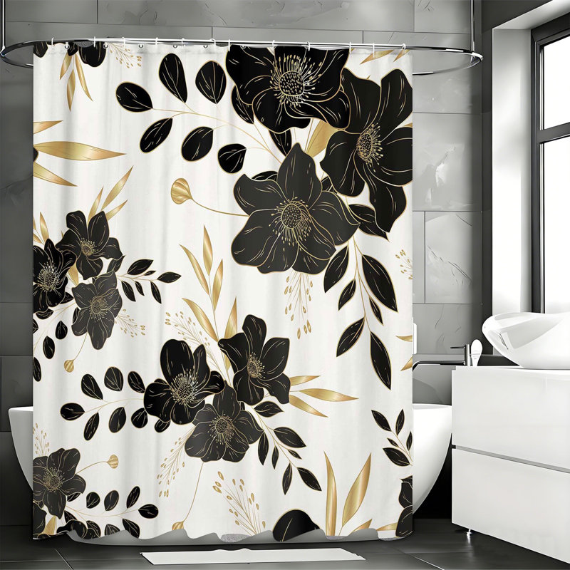 Shower Curtains with Hooks Included