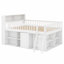 Élégant lit mezzanine en bois avec amplement de tablettes de rangement et tête de lit à DEL-535351750-535351748