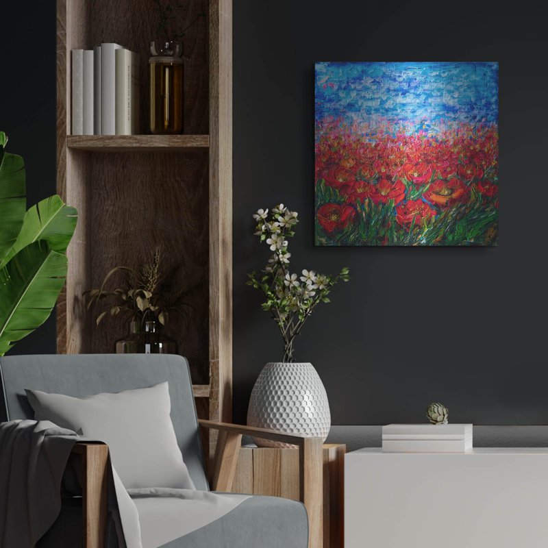 «Red Poppy Field» par Lena Owens, H 24 po x l 24 po
