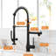 Kitchen Faucet With Pull Down Spray - Black, Single Handle, Hot And Cold Water, Contemporary Touch Black , Control, Modern