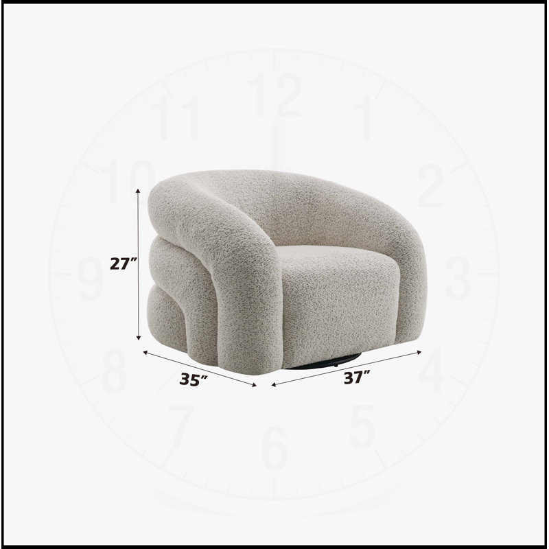 Fauteuil pivotant gris Irma avec coussin en mousse confortable et rotation à 360 degrés pour une vie moderne