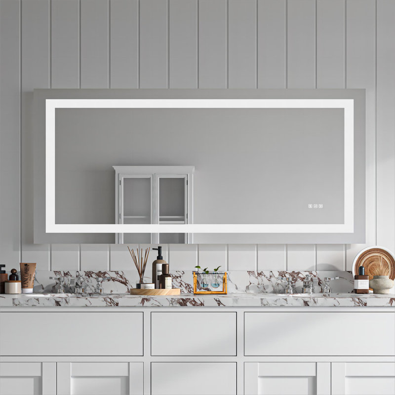 Miroir de salle de bain avec lumière avant, 28 po x 60 po