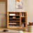 5-Tier 21 Pairs Storage Free Standing Bamboo Shoe Rack Blinds with Door, for Entryway Hallway