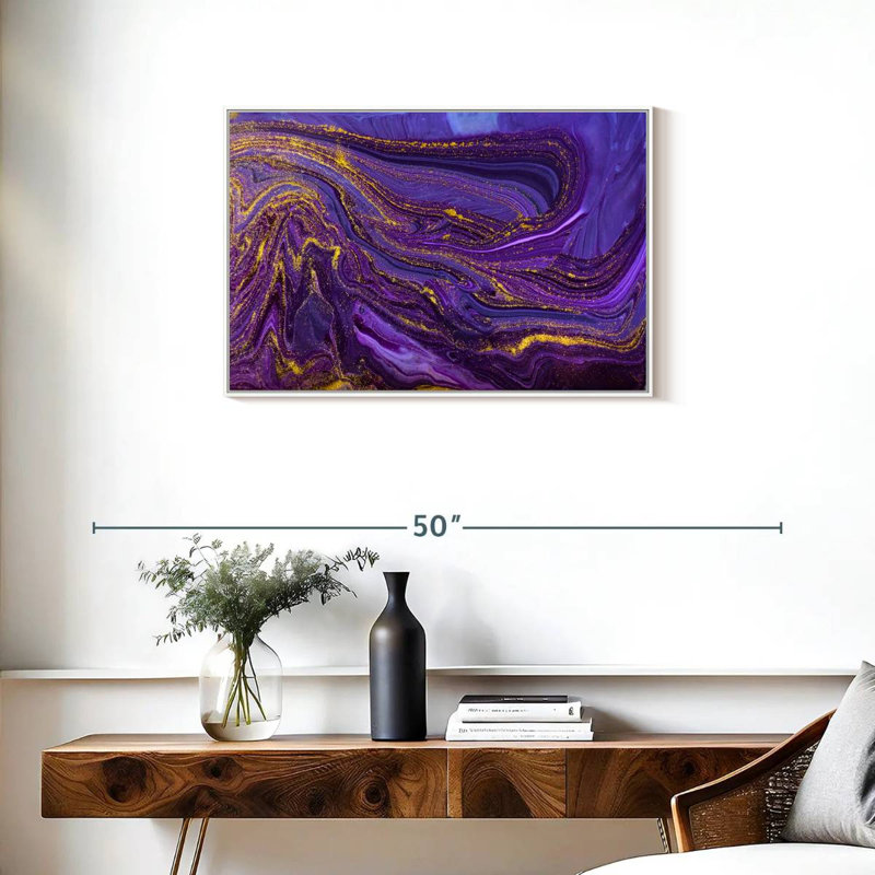 Cerisier mauve, Cadre flottant blanc, 31 po x 21 po