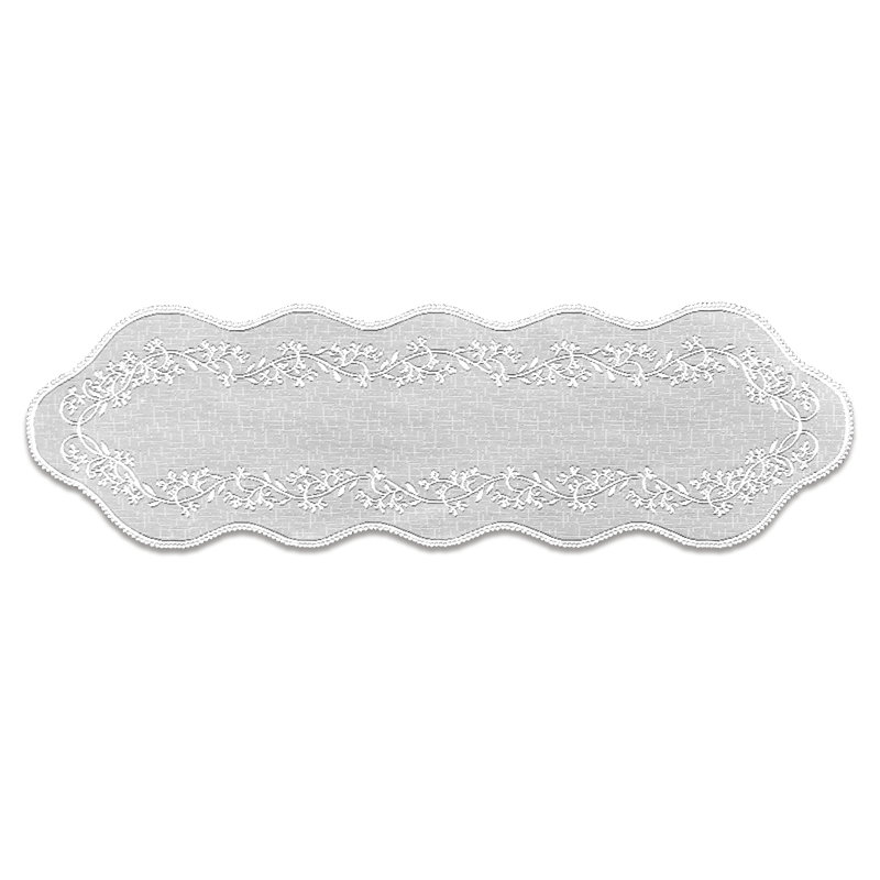 Chemin de table Medena, L 32 po x l 14 po, Blanc