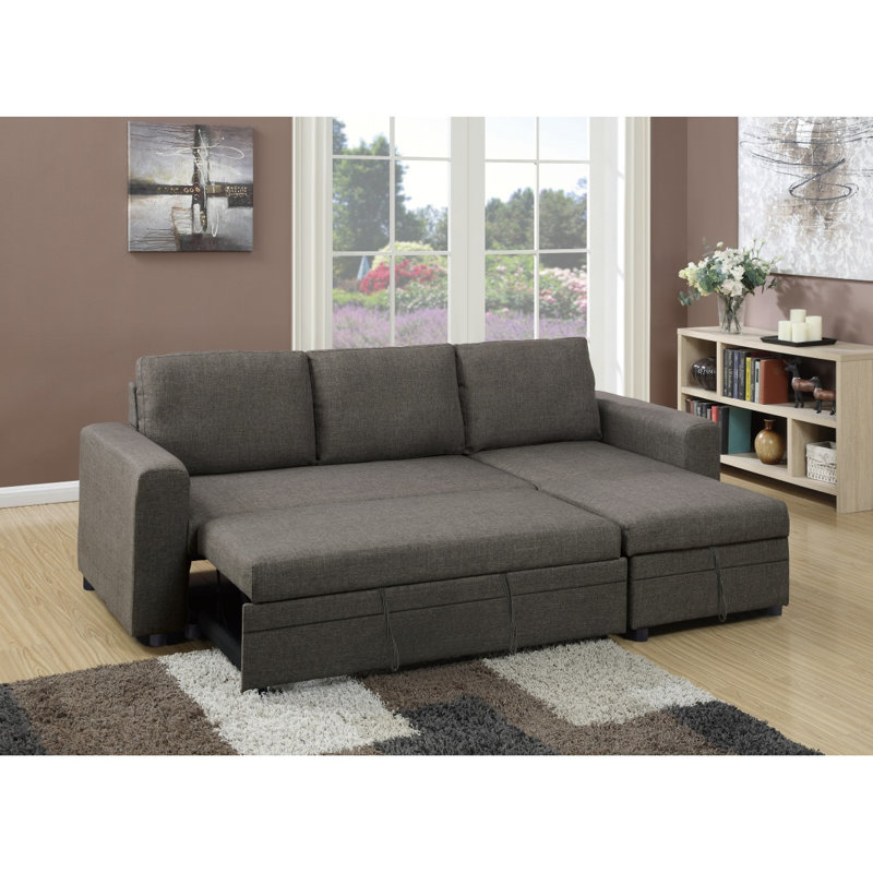 Canapé-lit modulaire réversible avec méridienne convertible Modern, Grey