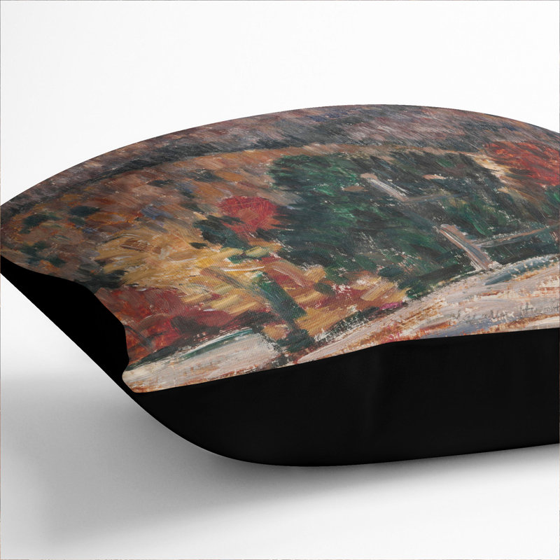 Landscape No.25 Square Throw Cushion, 55cm H x 55cm W x 20cm D, Black