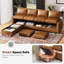 6-Piece 91.5'' Reversible Modern L-Shape Sectional Sofa With Storage Seat- Faux Leather Brown-856750444
